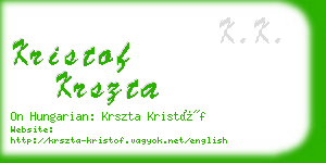 kristof krszta business card